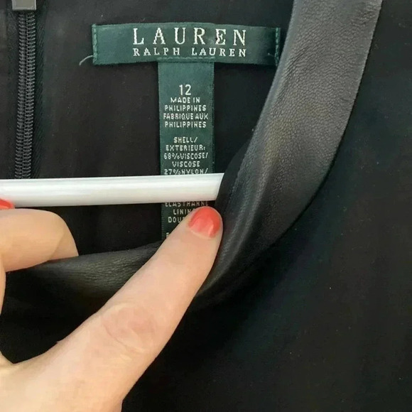 Ralph Lauren Black Label Leather/Cotton Dress - Picture 2 of 5